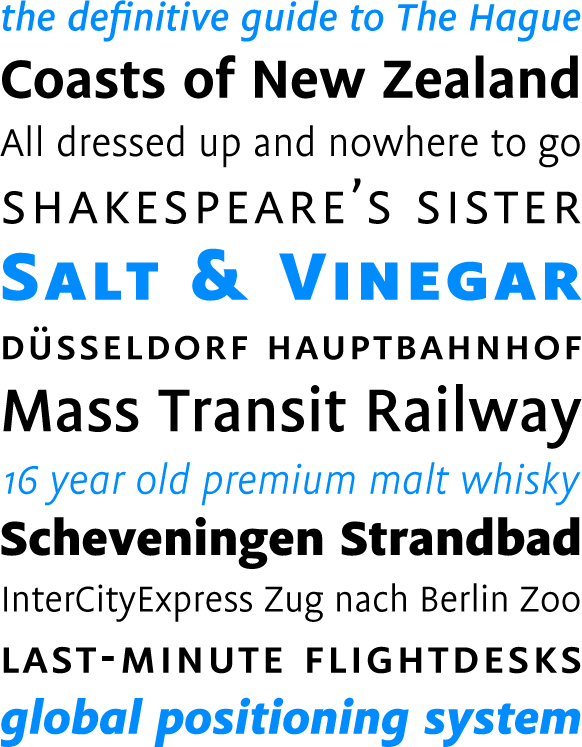 Specimen showing various Flex variants